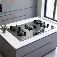 Cuisinière à gaz 5 brûleurs Xunda OEM avec support en fonte et plaque de cuisson intégrée pour usage domestique et hôtelier