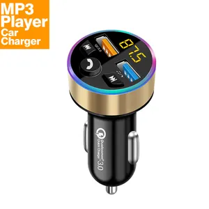 Kit voiture PD Charge rapide double port USB Chargeur de téléphone 2024 BT5.0 Bleu Lecteur tooth-MP3 Récepteur FM sans fil Transmetteur FM