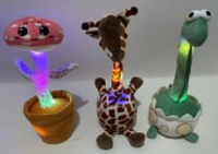 Jouet en peluche électrique girafe dinosaure champignon qui tourne, chante et danse, jouet en peluche adapté à tous les âges
