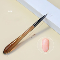 En gros 8pcs Gourde Style Dégradé Brun Poignée Nail Art Conception Outils Personnalisable Logo Nylon Brosse Sculpture Ligne Stylo