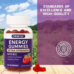 Gummies Énergétiques OEM avec Vitamine B12, Extrait de <span class=keywords><strong>Guarana</strong></span>, Thé Vert et Noix de Kola pour le Soutien du Métabolisme Cellulaire et le Soulagement de la <span class=keywords><strong>Fatigue</strong></span> Physique - Product Image 5