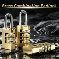 Cadenas à combinaison en laiton à 4 chiffres, serrure de sécurité sans clé à code, antivol pour casier de gym, armoire, bagages, tiroir, rangement extérieur