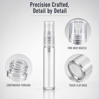 Flacon pulvérisateur de parfum en verre vide, rechargeable, anti-fuite, avec bouchon doré, pour échantillons de voyage, 10 ml, brume fine, vente en gros sur mesure