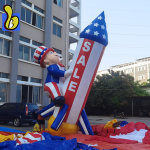 Bonne vente aux États-Unis 20FT patriotique ballon fusée gonflable oncle <span class=keywords><strong>Sam</strong></span>, drapeau américain gonflable fusée pour l'événement - Product Image 1