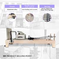 Machine de Pilates Reformer en bois d'érable, équipement de Pilates professionnel pour l'entraînement en studio, exercices et entraînements pour le corps entier
