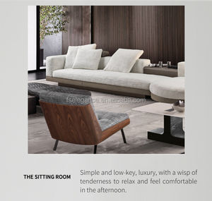 Canapés Chesterfield à un siège en bois massif chinois en velours bleu à dossier haut et design moelleux - Product Image 6