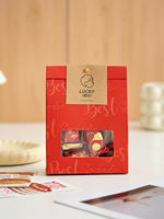 Sacs en carton blanc de luxe personnalisés avec logo imprimé, écologiques, recyclables, impression offset, avec fenêtre pour biscuits