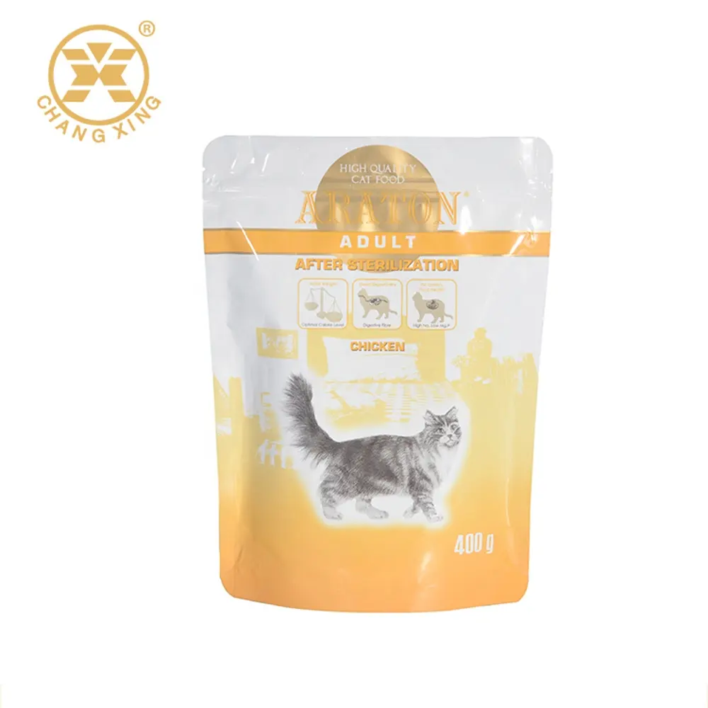 Eco friendly zip lock bag cat and dog food bags packing dog travel food bag