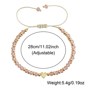 Ensemble de bracelets d'amitié en perles de cœur Go2boho, bracelet en cordon de perles de verre réglable pour femmes et filles - Product Image 5