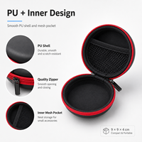 Étui rigide personnalisé en EVA avec fermeture éclair ronde, boîte de rangement avec poche en filet, étui de protection portable pour accessoires de voyage