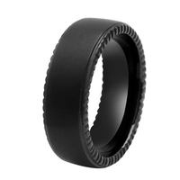 Tizti Gros Noir Bande De Mariage Gear Bord Brossé Graver Tungstène Anneau Personnalisé pour Hommes