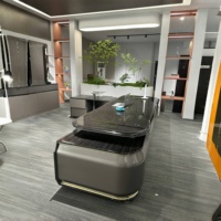 Bureau de direction en noyer, mobilier de bureau modulaire, nouveau design moderne, ensemble bureau et chaise