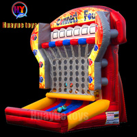 Jeux de Carnaval Gonflables : Connect 4 en Ligne, Panier de Basket Gonflable, Jeu de Tir sur Cible