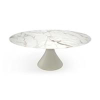 Table à manger ronde moderne de luxe pour 6 personnes, plateau en bois laqué ou en marbre, pour la maison et l'hôtel