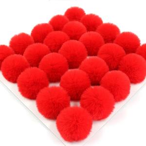 Pompons en fausse fourrure pelucheuse en gros, imitation fourrure animale pour bonnets d'hiver, 4 cm, 5 cm - Product Image 3