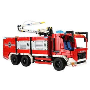 High quality diy plastic car building block sets toy for children kids 1288pcs assemble early education with 2 in 1 firetruck