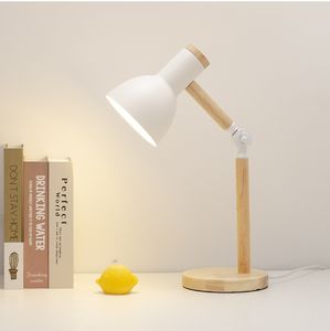 Nordic Table Lamp Eye protection Dormitory <strong>Desk</strong> College Student Dormitory Simple Bedroom Bedside Lamp Girl Macaron <strong>Wooden</strong> Lamp - Product Image 1