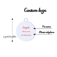 Accessoires pour animaux de compagnie en gros : Pendentif d'identification circulaire en alliage de zinc pour chien, avec lettrage et empreinte de patte, anti-évasion