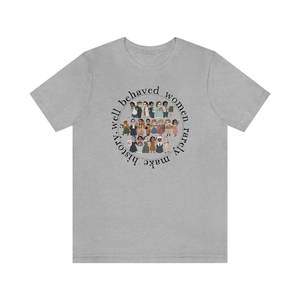T-shirt Strong Women History da donna, girocollo, 100% cotone, casual, femminista, per tutte le stagioni, in jersey stampato - Product Image 1