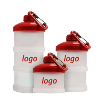 Conteneur à entonnoir pour protéines avec logo personnalisé et crochet en plastique pour shaker, boîte de rangement superposable détachable pour suppléments de sport