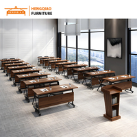 Mobilier de bureau Table de travail pour la réunion Déplacer les roues Bureau Bureau Pliable Formation École Tables de bureau Table de conférence pliante
