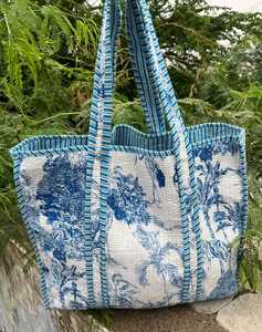 Sac fourre-tout matelassé en coton à imprimé ethnique, souple, pour le shopping et les voyages, sac à bandoulière - Product Image 2