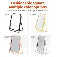 Haute définition japonais coréen bureau maquillage miroir Portable carré fer Triangle conception pour bureau à domicile coiffeuse utilisation