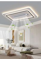 Ventilateur de plafond intelligent LED moderne avec lumière intégrée pour toute la maison, bureau, villa, hall d'hôtel, avec télécommande, corps en acrylique