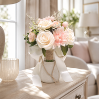Bouquet de mariée artificiel en fleurs pour la mariée, idéal pour la cérémonie de mariage, la photographie de robes de mariée et les accessoires de shooting.