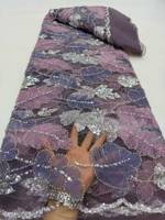 Tissu de dentelle perlée de luxe avec sequins brodés, extensible, non tissé, style uni, tissu à sequins pour accessoires de mariée