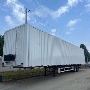 3 Axle Side Curtain Van Box Cargo Truck <b>Trailer</b> for Sale Event price - Product Image 2