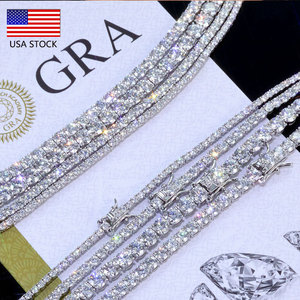 Bracciale tennis RINNTIN GRA certificato per <span class=keywords><strong>uomo</strong></span> e donna, in moissanite VVS colore D, argento <span class=keywords><strong>925</strong></span>, supera il test del diamante. - Product Image 4