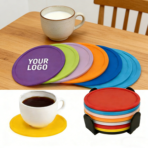 Diseño de logotipo personalizado promocional, posavasos de silicona de caucho ecológico, tapete de PVC suave para vasos. - Product Image 3