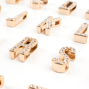 8Mm Bạc Trượt Quyến Rũ Thư A- Z Ban Đầu Thư Rhinestone Bảng Chữ Cái Số Túi Phụ Kiện Thư Trượt Quyến Rũ Số - Product Image 3