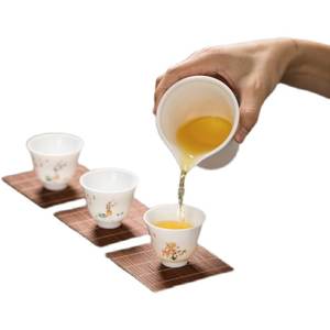 Vintage bamboe onderzetter warmte-isolatiemat <span class=keywords><strong>Chinese</strong></span> stijl Zen theeceremonie Kung Fu beker - Product Image 2