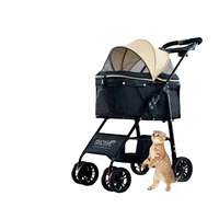 Poussette pour chien à 4 roues, grande poussette détachable pour animaux de compagnie, poussette pliable pour chien et chat, poussette portable pour animaux de compagnie pour les voyages