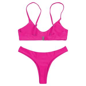 2026 Ensemble de bikini deux pièces triangle pour femme, <span class=keywords><strong>mini</strong></span> halter, <span class=keywords><strong>string</strong></span>, imprimé, avec liens, maillot de bain personnalisé - Product Image 3