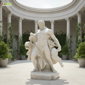 Estatua de Mármol de Hércules Suprimiendo a Cerberus, Tamaño Personalizado, Escultura de Arte Clásico Occidental para Decoración de Villas - Product Image 2
