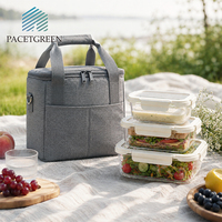 PACETGREEN Contenant alimentaire en verre borosilicate de haute qualité, hermétique et anti-fuite, avec couvercle ventilé, compatible micro-ondes, vente en gros