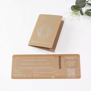 Invitations de <span class=keywords><strong>mariage</strong></span> personnalisées en gros, cartes de papier en forme de passeport, cartes <span class=keywords><strong>d</strong></span>'<span class=keywords><strong>embarquement</strong></span> avec billets <span class=keywords><strong>d</strong></span>'entrée - Product Image 5