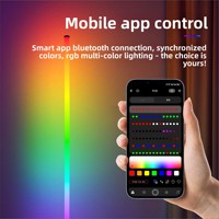 Lámpara de pie de PVC inteligente LED RGB con alimentación USB para control remoto, ideal para dormitorio, sala de estar y como lámpara de cabecera.