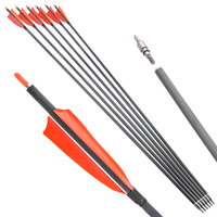 Flèches mixtes en carbone, 12-35 pouces, flèches pour la chasse, colonne vertébrale 400, combinée arc-en-ciel, pratique et tir à l'extérieur