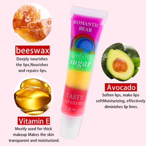Romantic Bear 15ml Gloss à lèvres brillant multicolores effet arc-en-ciel, longue tenue, hydratant et repulpant - Product Image 5