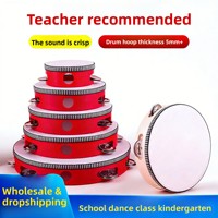 Children's Xinjiang Dance Wooden Tambourine Orff Professional Percussion Instrument Hand Drum All-in-One Function Kindergarten
