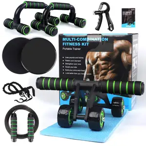 Entraîneur Abdominal Abs Workout Ab Wheel Roller Pour Home Gym Fitness Exerciseur 6 En 1 Ab Wheel Roller Kit