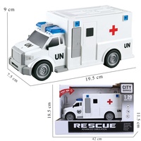Samtoy - Coche de Juguete de Ambulancia para Niños, Modelo de Metal Fundido a Presión con Puertas que se Abren, Simulación de Hospital, Escala 1:20, Funciona con Fricción