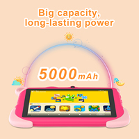 Tablet Anak New C Idea 7 Inci Android 16 RAM 8GB Penyimpanan 256GB Wi-Fi Tahan Banting Layar Kapasitif Desain Hewan Pink