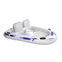 Personnalisé Sport Yacht Piscine Flotteur 2 Personne Chaise Gonflable Salon Eau Flottant Rangée 2 Places Chaise Longue Île Flottante