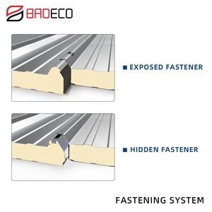 Insulation Water Proof Fire Proof 30mm to 200mm Thickness Polyurethane Pu Metal <strong>Roof</strong> Sandwich Panel for Steel Structure - Product Image 6