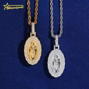 จี้เพชรโมอิสซาไนต์เงินแท้ 925 แบบฮิปฮอป ไม่มีภาษีศุลกากรจากคลังสินค้าสหรัฐอเมริกา ผ่านการทดสอบเพชร  จี้ซานตา มาเรีย - Product Image 4